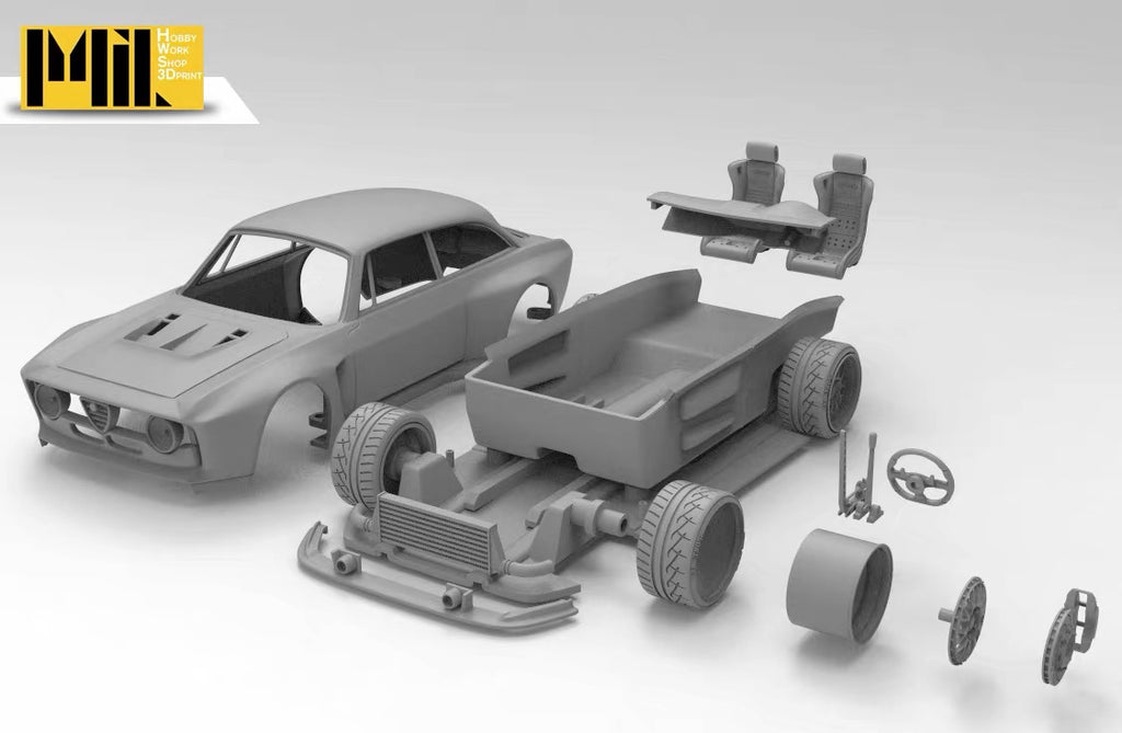 1:24 阿尔法罗密欧 GTA 猎装版 3D设计分件爆炸展示图