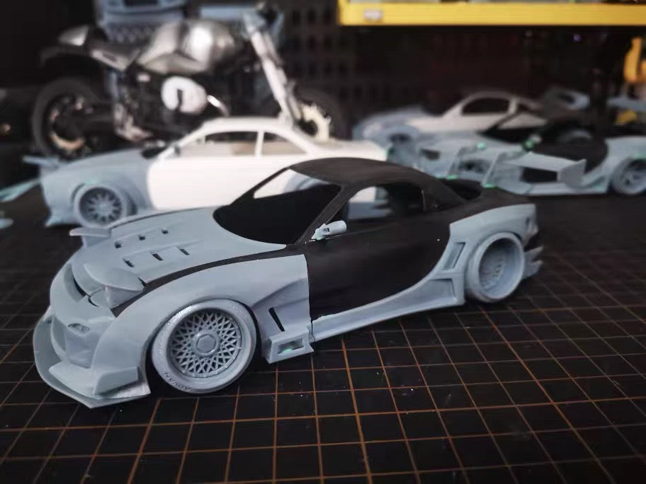 1:24 马自达 RX7 火箭兔 RB V3 树脂改件实物假组展示