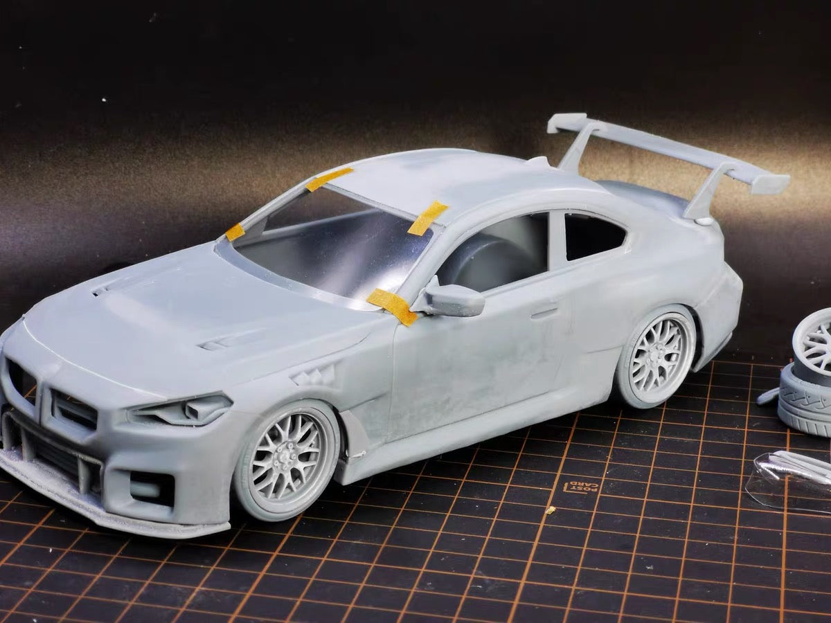 1:24 宝马 G87 M2 CORSE 树脂白模整车假组展示